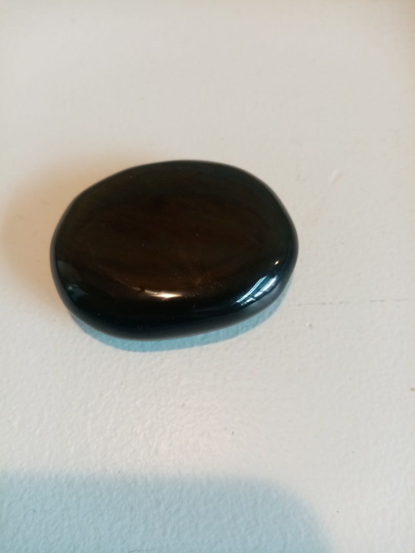 Black obsidian flat stone image 0